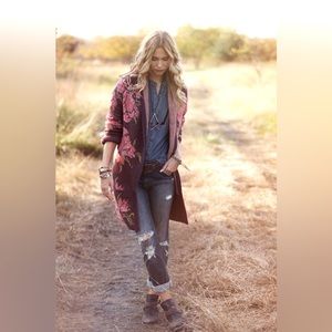 Free People Flower Power Cardigan in Intarsia Knit in Black Lyst